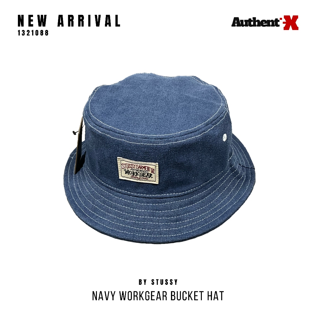 STUSSY CANVAS WORKGEAR BUCKET HAT - NAVY | ORIGINAL
