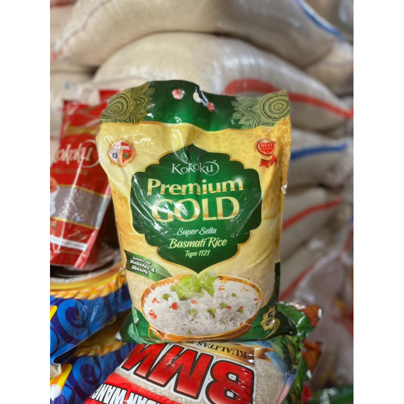 

Beras Basmati / Basmati Rice Kokoku Premium Gold Super Sella 5kg