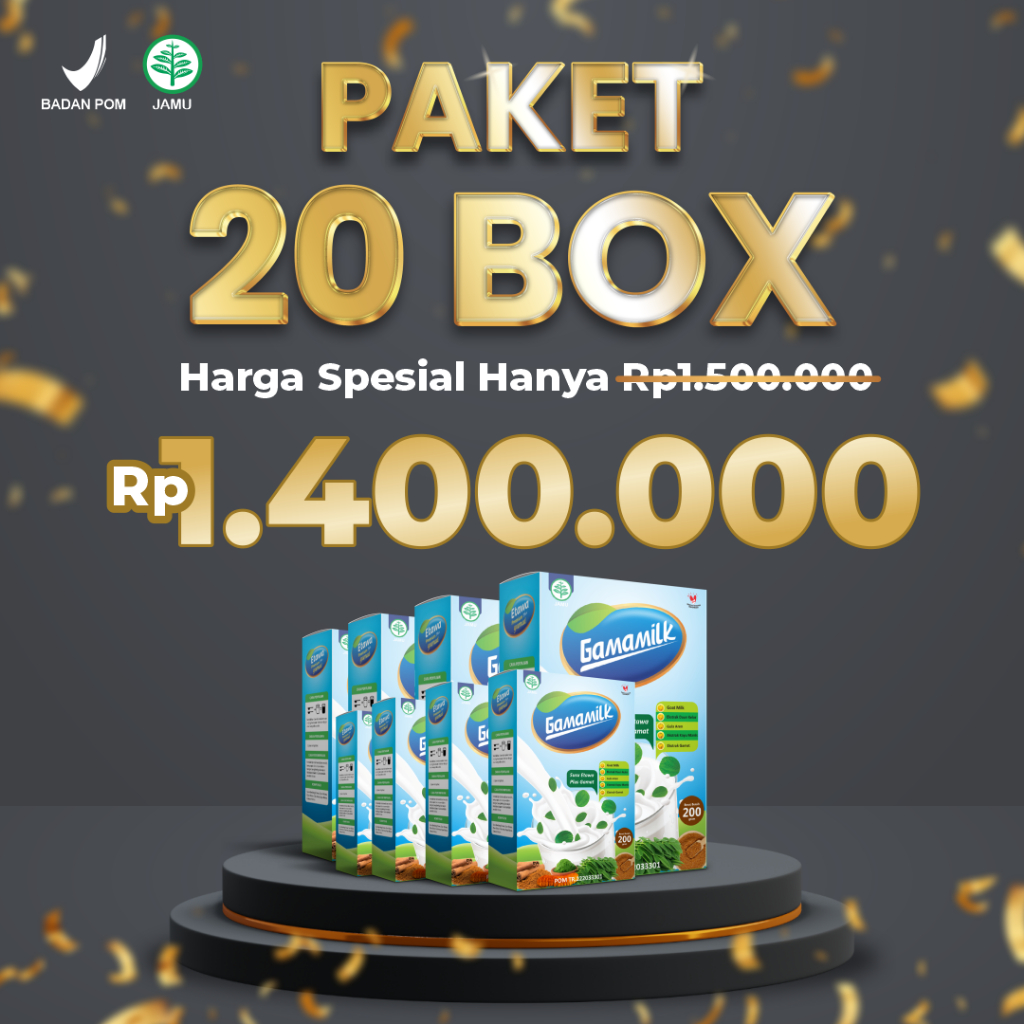 

(20 BOX) Susu Etawa Gamat Gamamilk - Paket Sehat Tingkatkan Kepadatan Tulang dan Atasi Nyeri Sendi