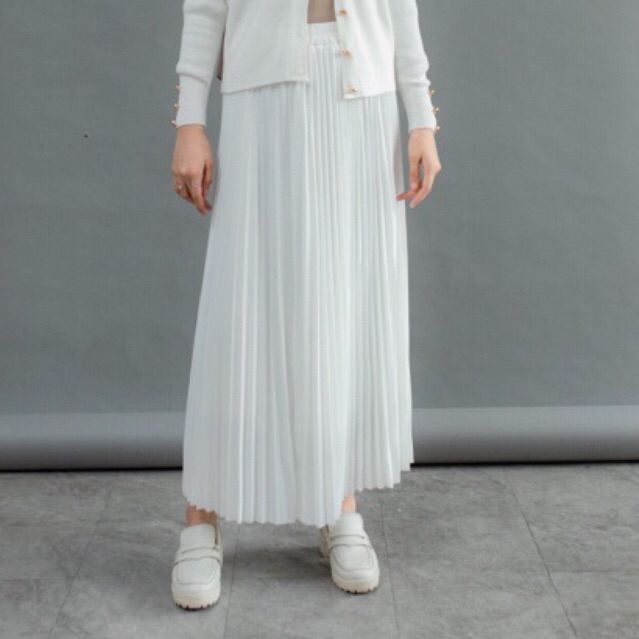 ROK PUTIH PLEATS FULL FURING PRIMA HIJAB OUTFIT (3610)