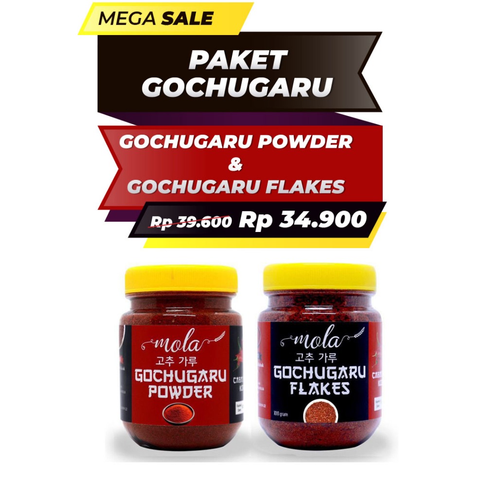 

Paket 2 Gochugaru isi 1 Gochugaru Flakes & 1 Gochugaru Powder