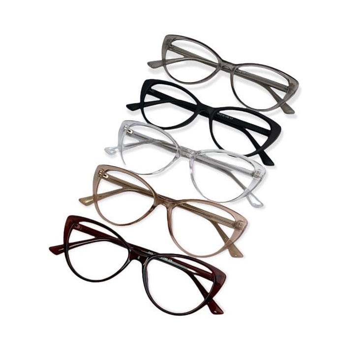 Kacamata Kekinian Wanita Termurah Model Frame CAT EYE Kekinian Bahan Plastik Kokoh Gratis NORMAL / M
