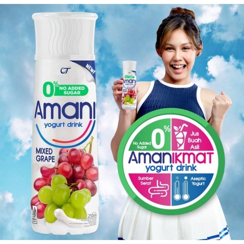 

RN_Frozen - AMANI Yogurt Drink No Added Sugar Mix Grape 250 ML - 1Pcs
