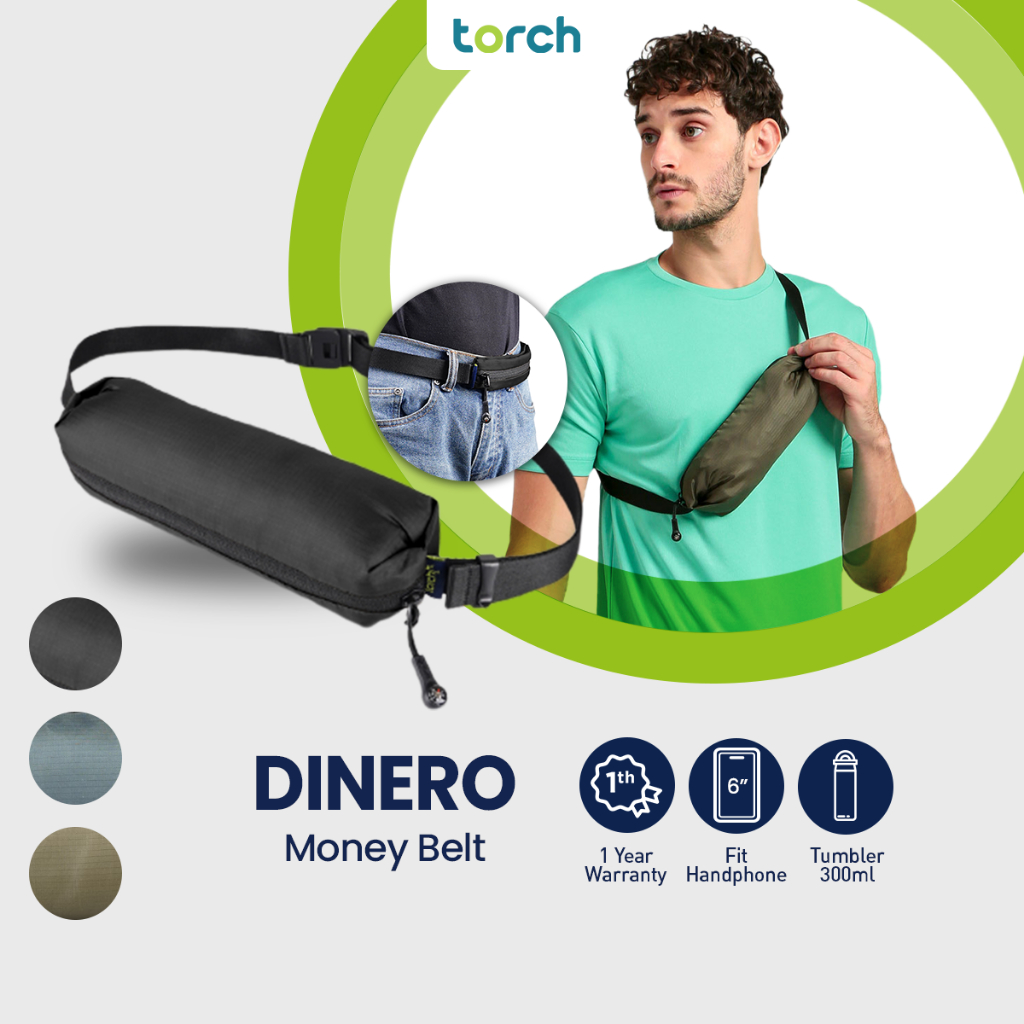 TORCH Dinero Money Belt Waistbag Tas Pinggang Pria Wanita Selempang - Waistbag Waterproof Unisex