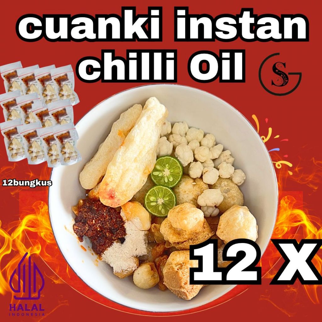 

12 Bungkus Cuanki Instan [Chilli Oil] Paket Usaha Hotpot Instan
