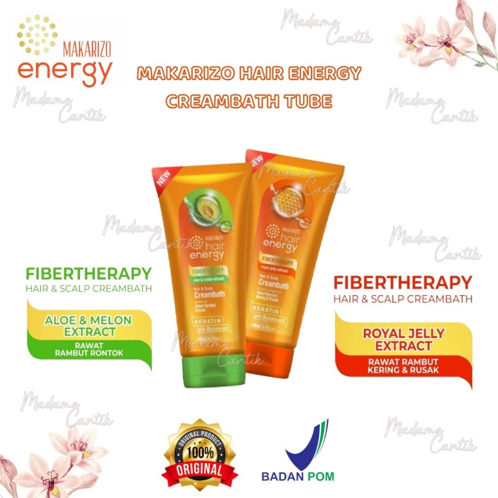 ✿ MADAME ✿ MAKARIZO HAIR ENERGY CREAMBATH TUBE 200ML -HAIR SCALP KERATIN