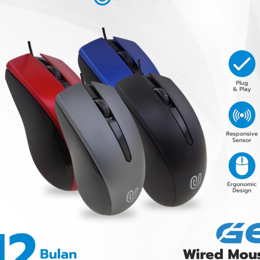 KF7 Mouse Kabel Optikal G6 Unitech Wired Kabel USB 1DPI For Laptop PC Gadget