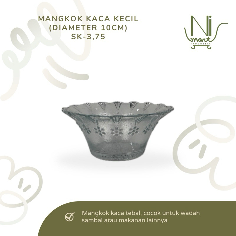 Mangkok SK-3,75 Kedaung KIG Mangkok Kecil Kaca Elegant Bermotif Mangkuk Sambal Bumbu Good Quality So
