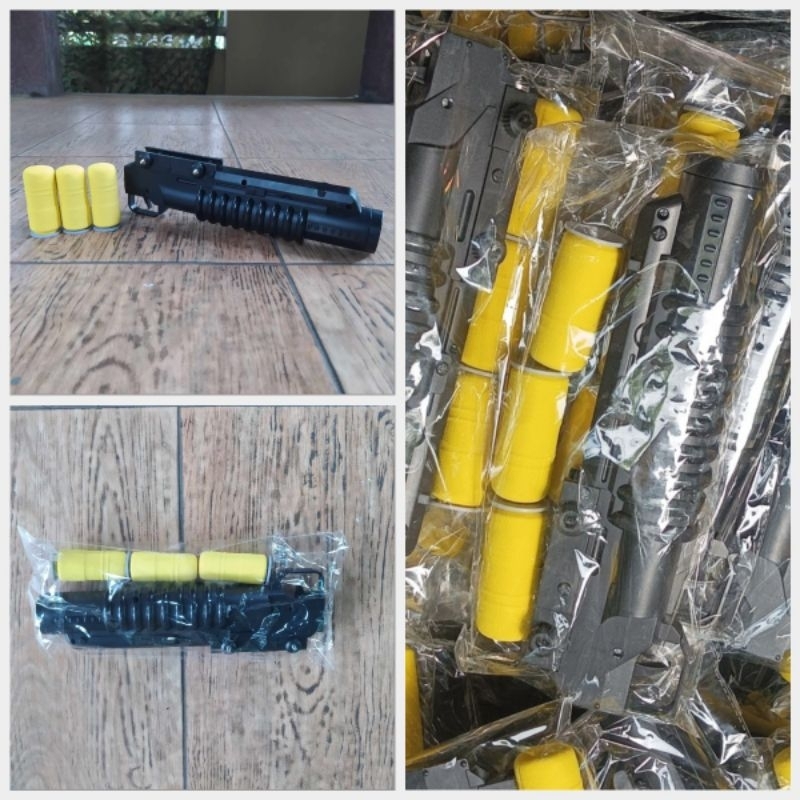Mainan Grenade Launcher M203 GL Busa Plastik Kokang Untuk Aksesoris Ersop WGG/Nerf