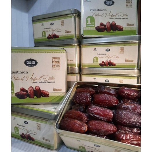 

Bonuskan kurma mdjool palestine jumbo kemasan kaleng premium1kg