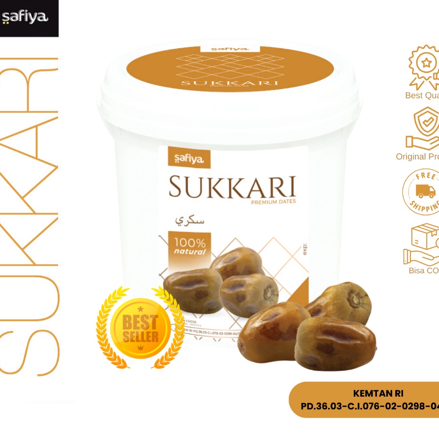 

KF7 Kurma Sukari Ember 85 Gr King Dates Sukkari Authentic Safiya Food