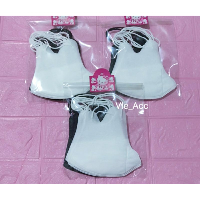 (10pcs) Masker Duckbill hitam putih // Masker Duckbill murah Grosir