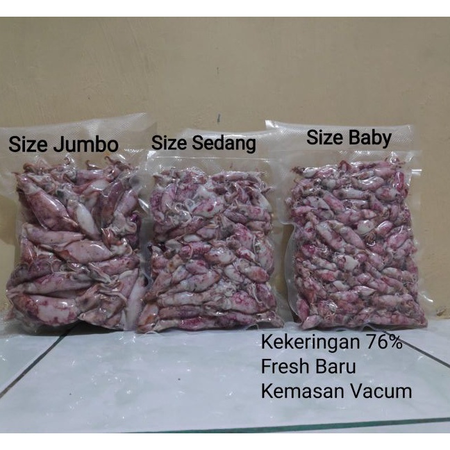 

Eksklusif Sotong Cumi Cumi Asin Cumi Rebus 1 KG Size JumboSedangBaby
