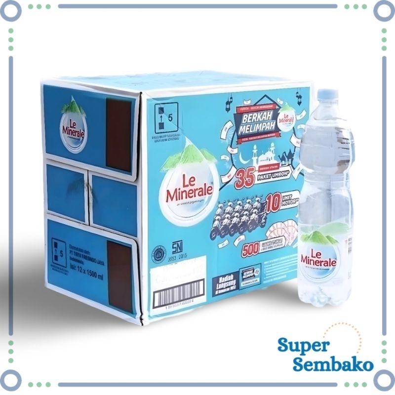 

AIR LE MINERALE 1500ML PER 1 DOS KARTON ISI 12 BOTOL