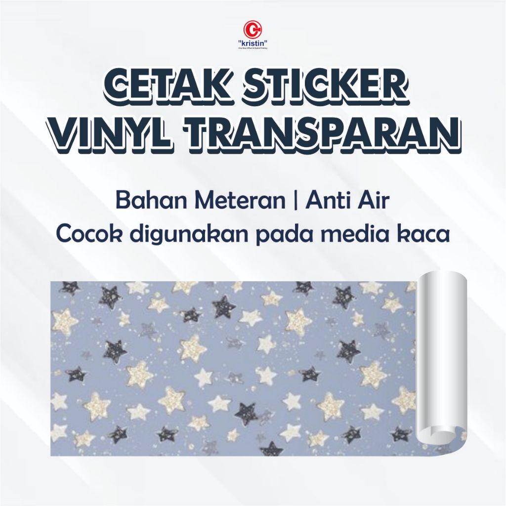 CETAK STICKER VINYL TRANSPARAN METERAN