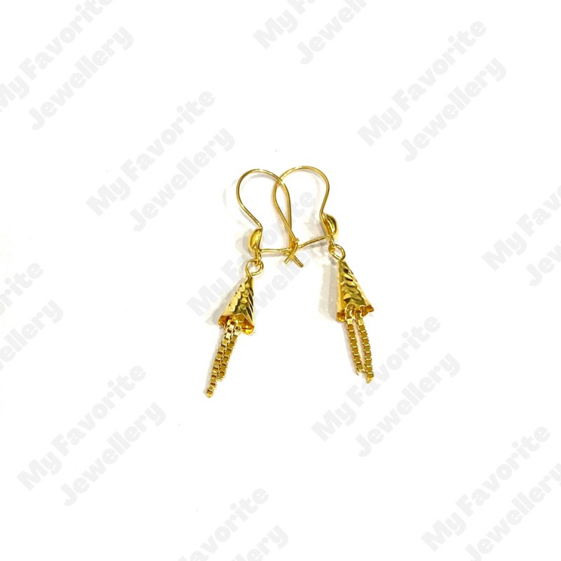 Anting Trompet Italy Emas Asli Kadar 700 dan 875