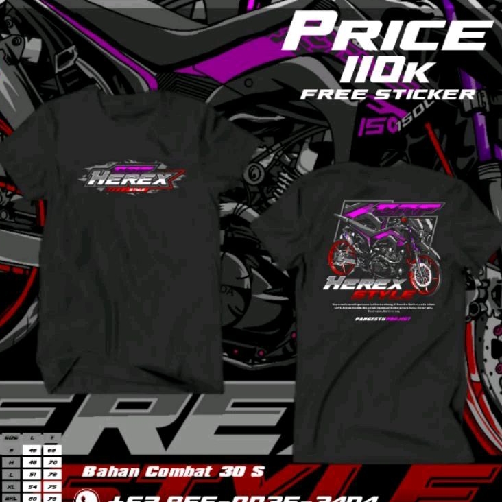 t-shirt/kaos crf herex style supermotoherex