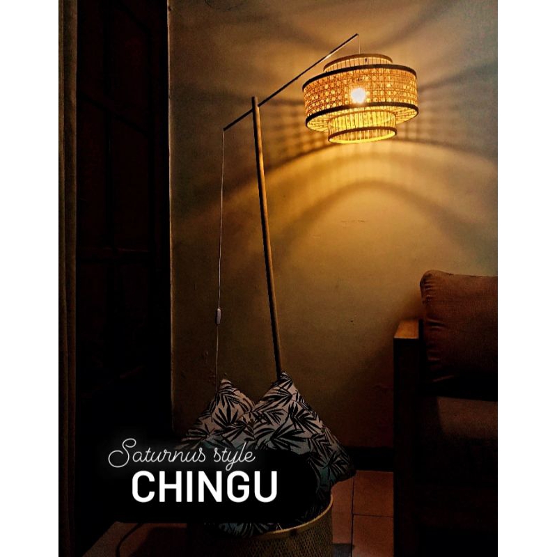 CHINGU (saturnus style) | lampu lantai | standing lamp | floor lamp | lampu kayu | lampu bambu | lam