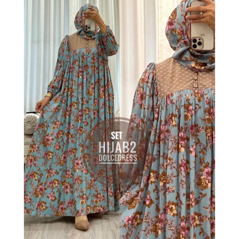 aisyahproduk | Daster Arab DOLCE HIJABI by Dolcedress set hijab jumbo rayon viscose