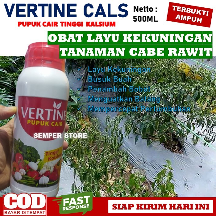 VERTINE CALS 500ml Pupuk Cair Tinggi Kalsium Obat Pengendali Penyakit Layu Kekuningan, Penyakit Busu