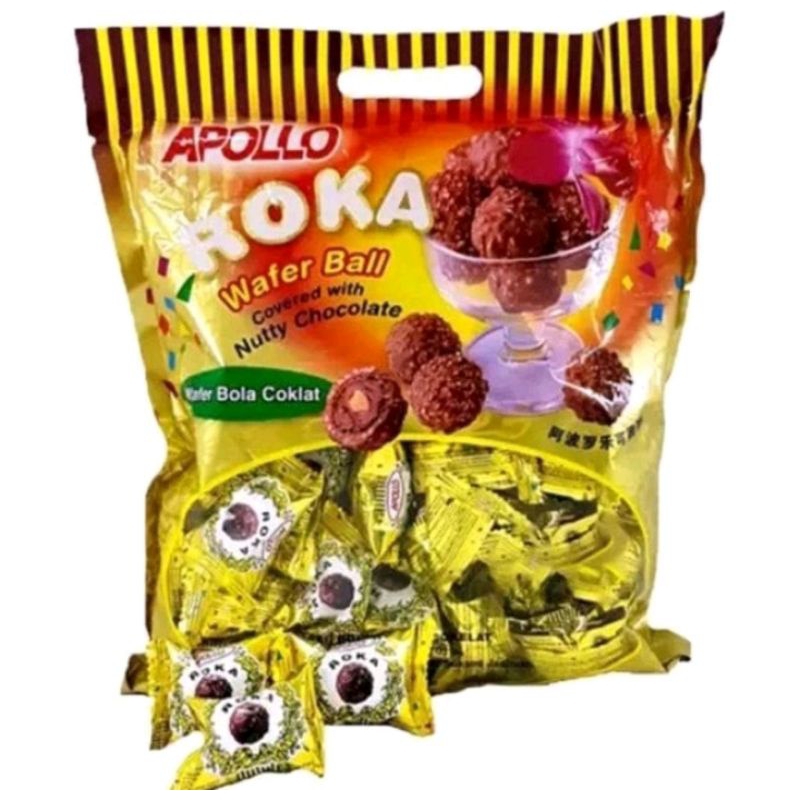 

Apollo wafer | apollo roka 300 gram | Apollo roka wafer ball | wafer bola coklat