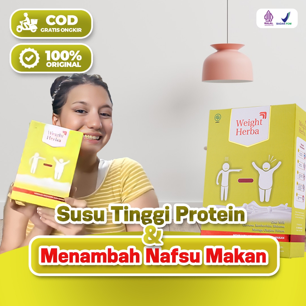 

Susu Weight Herba - Penambah Berat Badan Ampuh Cepat 100% Original Tingkatkan Nafsu Makan Perbaiki Saluran Pencernaan Dalam Tubuh & Tambah Nafsu Makan Penggemuk Gemuk Sehat Isi 200gr