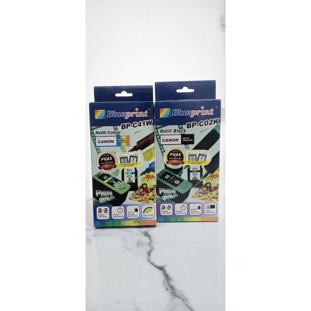 Blue Print Tinta Suntik BluePrint Refill Catridge Printer Canon BP-C41W / BP-C02K 100% Original