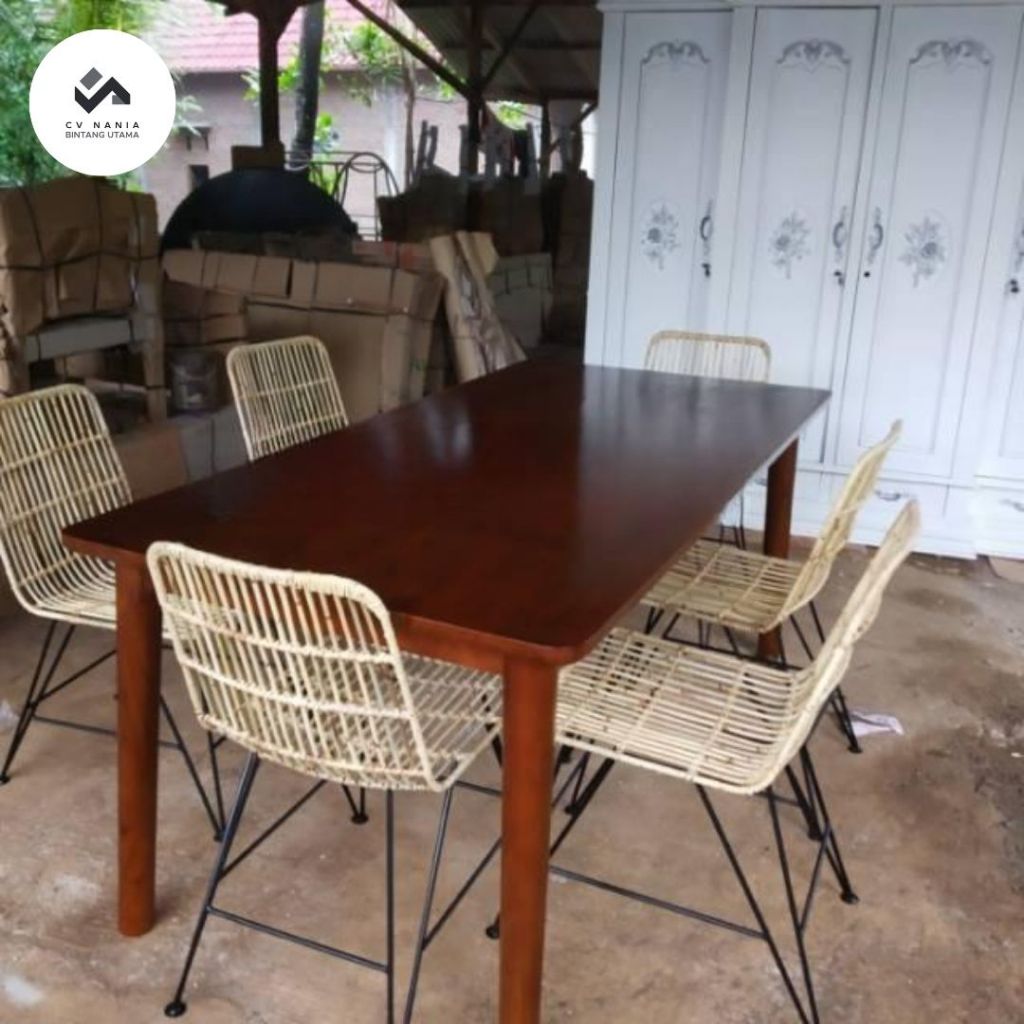 Kursi meja cafe kursi rotan