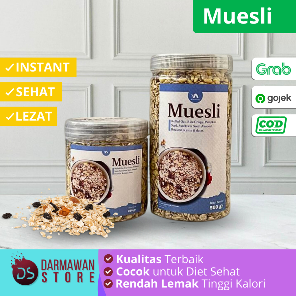 

Muesli / Muesly / Muesli Dried Fruit Mix 1 Kg / Safiya Sereal Makanan Ringan / Sereal Diet Sehat Alami Oatmeal