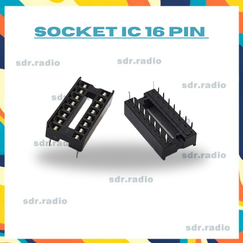 Soket IC 16 Pin Lubang Jepit Socket IC 16P Flat Pin DIP-16 16pin