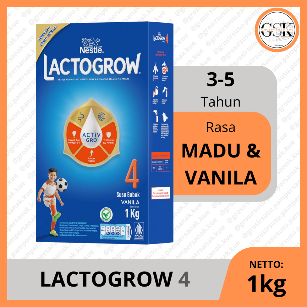 

LACTOGROW 4 1kg Vanila Madu | Susu Anak 3 Tahun ke Atas | Susu Formula 3+ Susu Pertumbuhan Anak | Susu Lactogrow 4