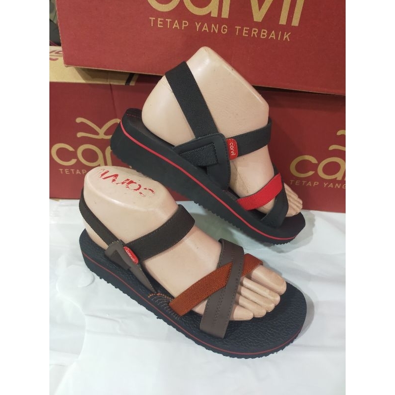 Sendal gunung wanita-Sandal sepatu wanita Carvil Lenora coklat original