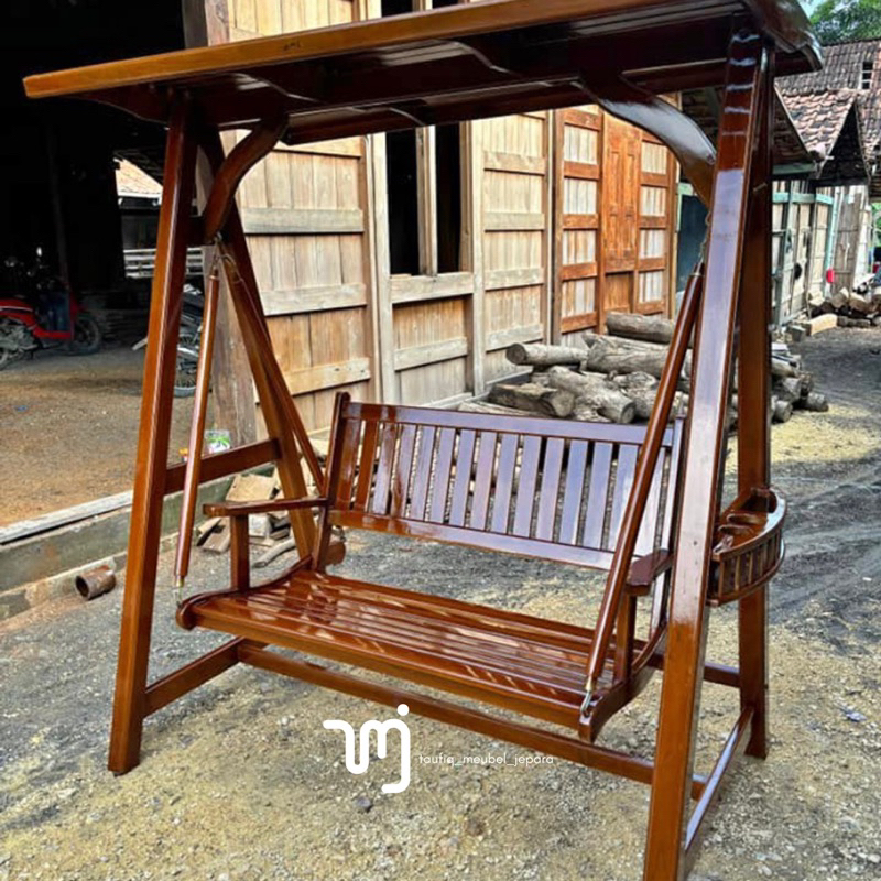 Ayunan Kayu Jati Minimalis / Ayunan Taman / Kursi Ayunan