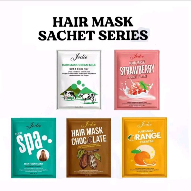 Jodie Hair Mask Keratin masker rambut 1 Box (isi 10 Sachet)