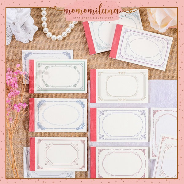 

1 set isi 50 lembar antique frame deco paper kertas hias jurnal retro vintage aesthetic scrapbook art paper HB1658