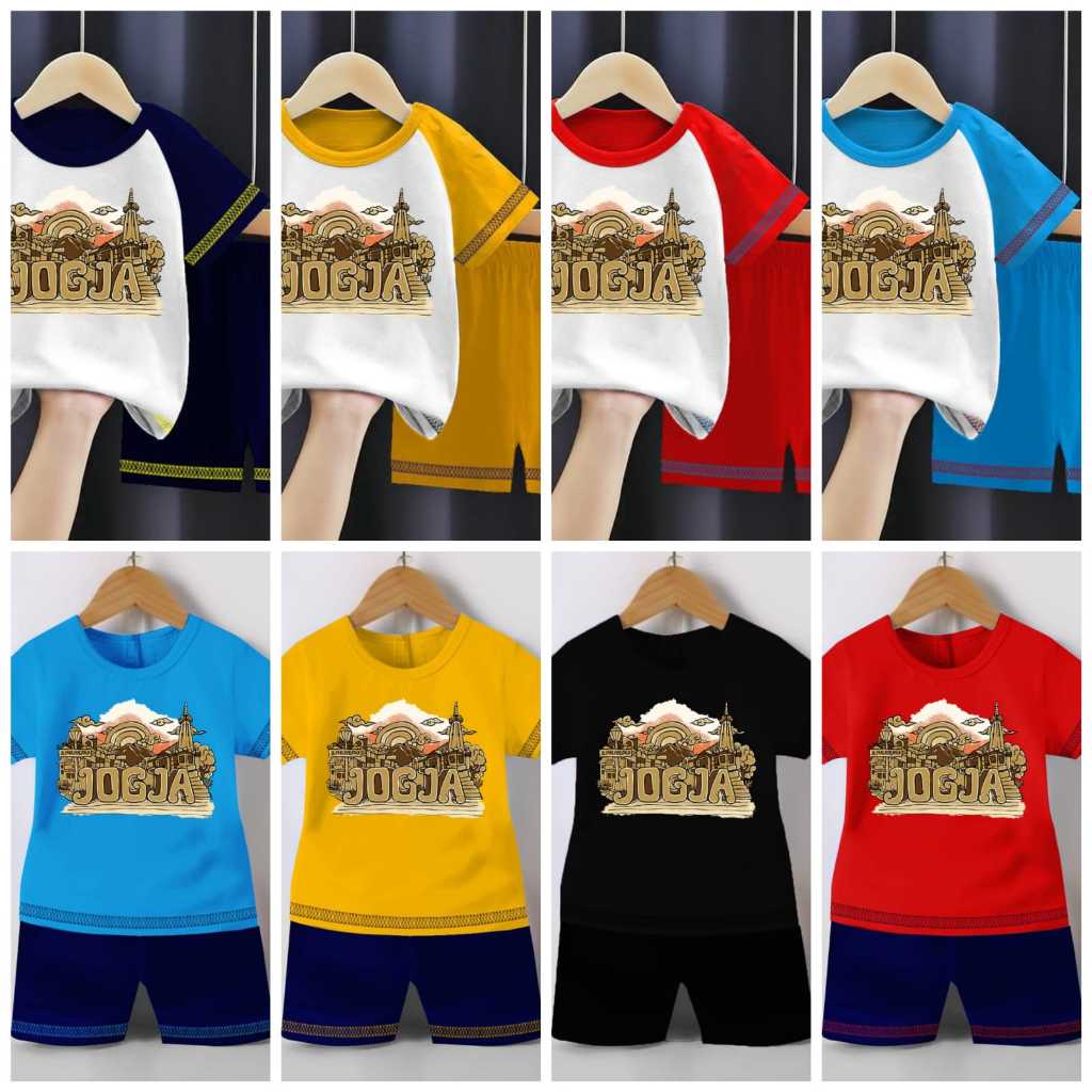 Kaos Setelan Anak Laki Laki Perempuan Baju Setelan Anak Cowok Cewek Warna Kimono Motif Jogja FBAdw