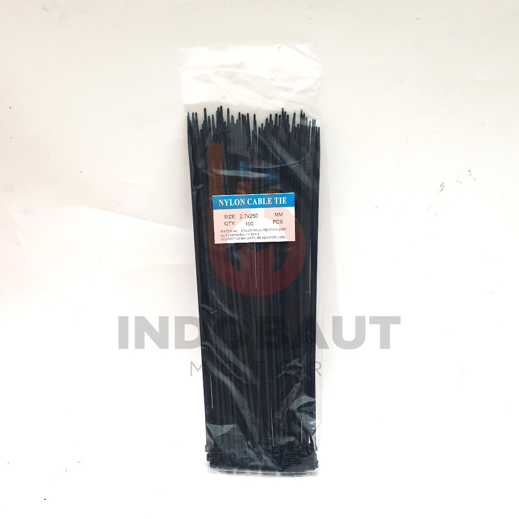 

Kabel Tis 2,7 x 250 MM 25CM Hitam Cables Ties Tali Nylon 100PCS