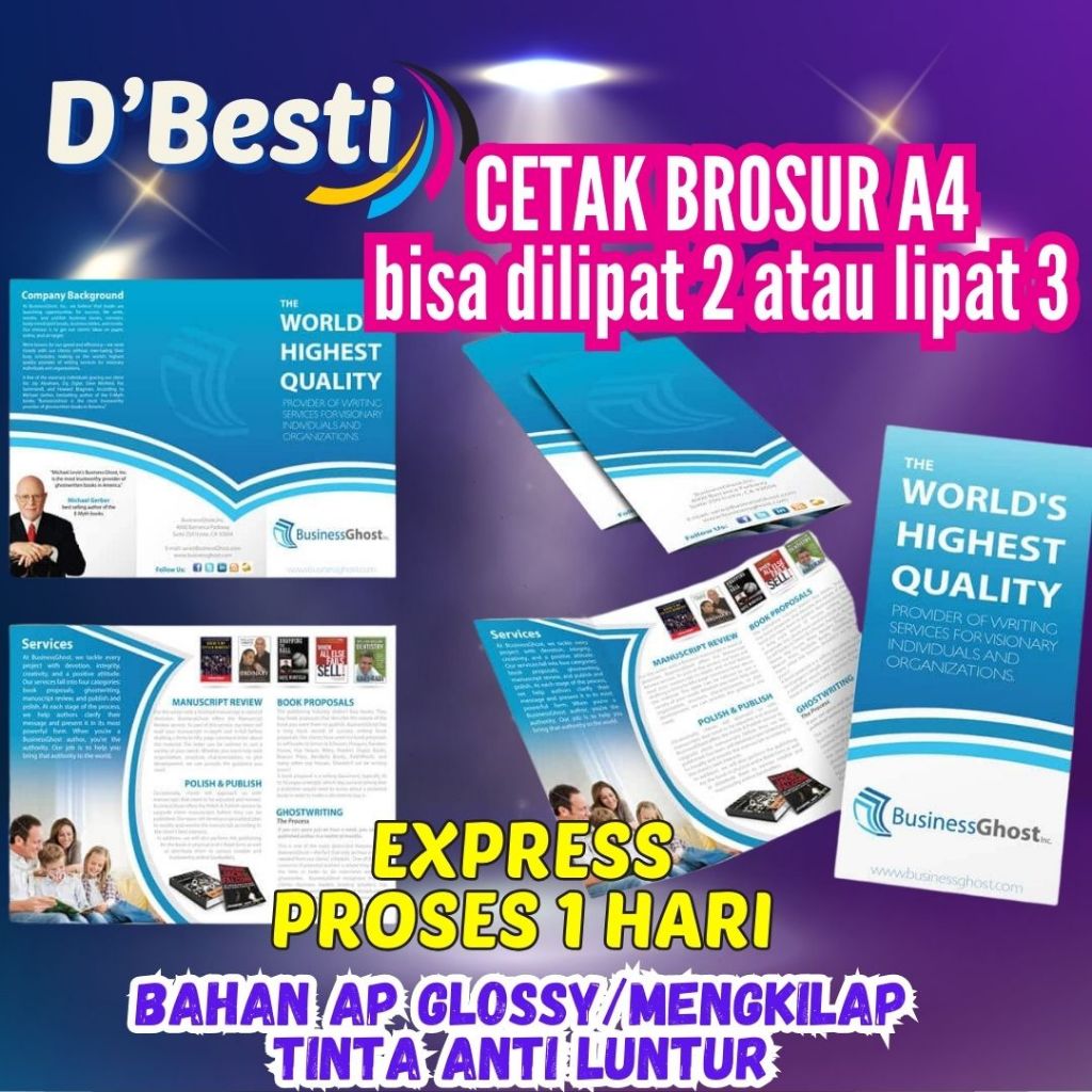 

CETAK BROSUR FLYER TERMURAH | UKURAN A4 ARTPAPER 120 GSM | EXPRESS SAME DAY | 1 HARI SIAP