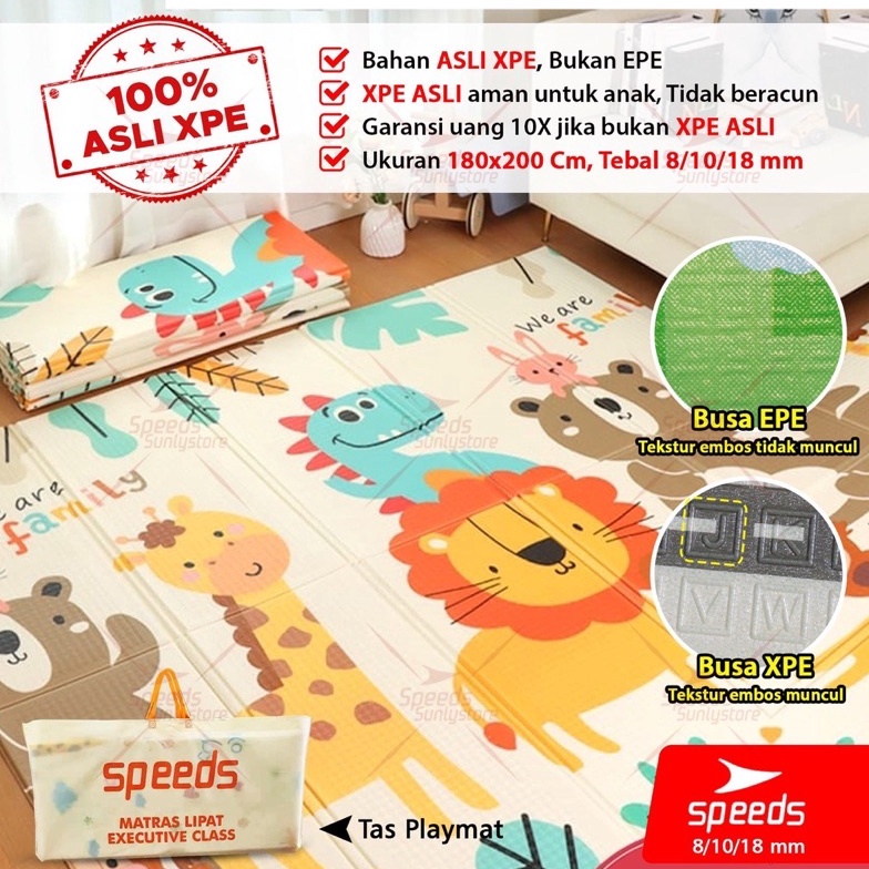 SNI Karpet Lipat SPEEDS Playmat Bayi 2x18cm Tebal XPE Matras Anak Playmate Baby ART Y9A3