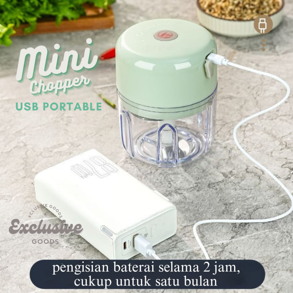 [XGoods] Mini Chopper Portable USB Mini Chopper Garlic Blender Portable Mini USB