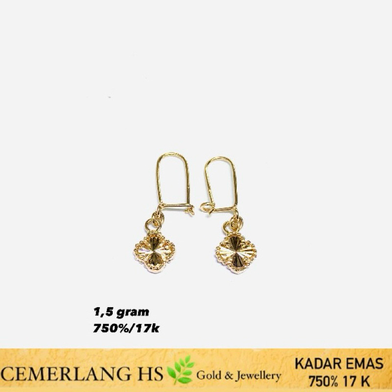 anting emas fashion 750%/17k