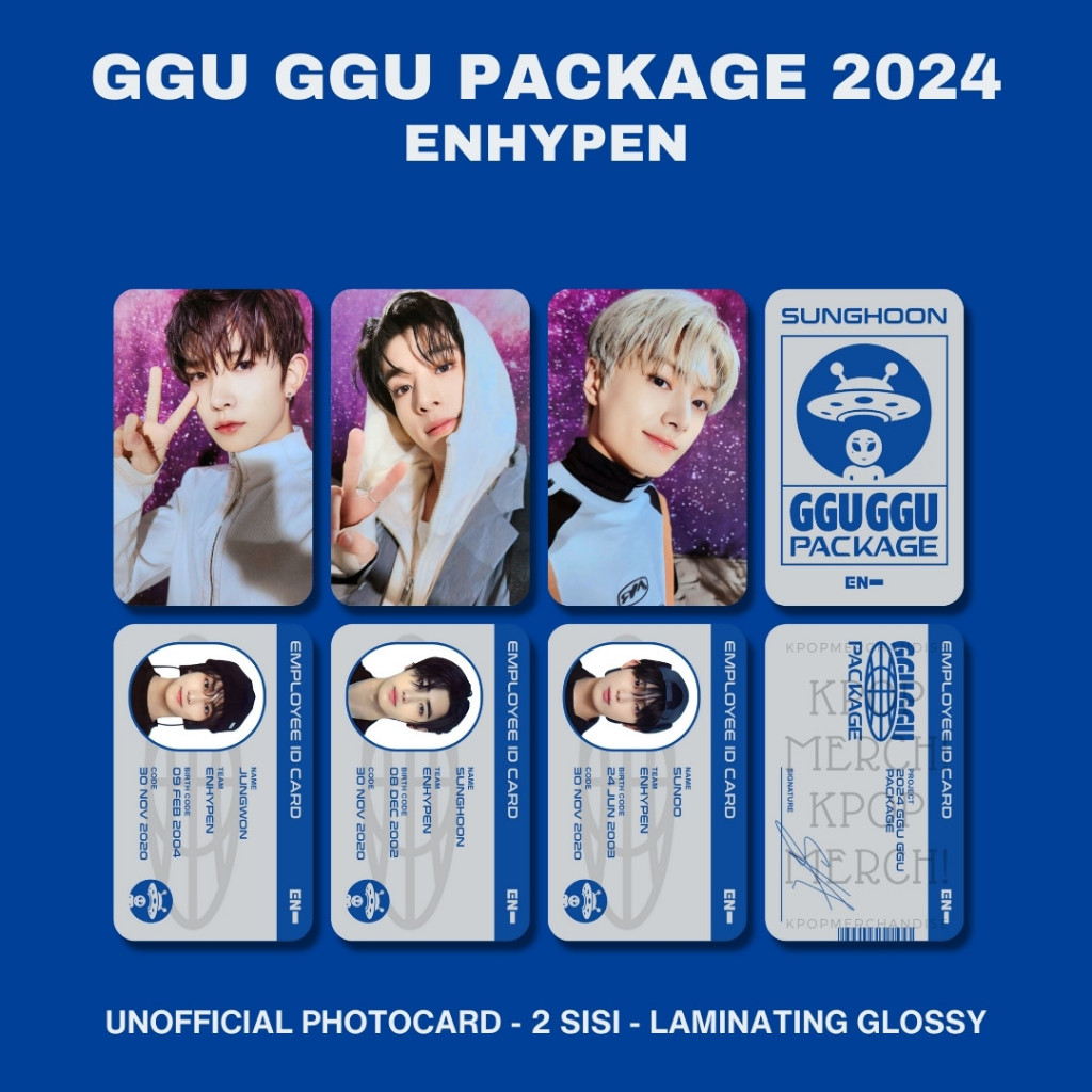 photocard enhypen ggu ggu package 2024 pc premium heeseung jake jay jungwon niki sunghoon sunoo