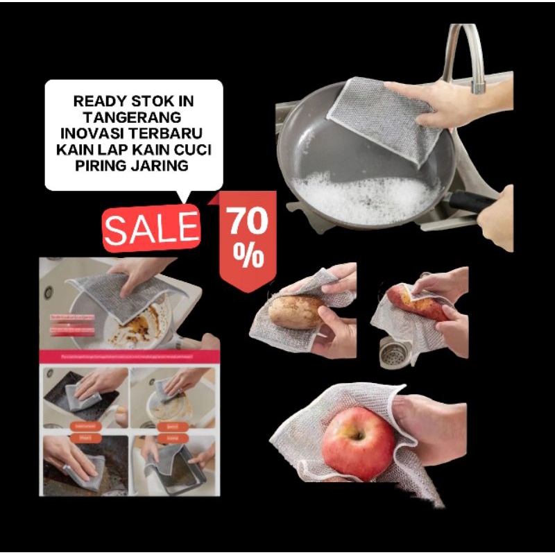 WM 93 - NEW LAP DAPUR  PEMBERSIH NODA LAP HANDUK KAWAT PEMCUCI PIRING  PEMBERSIH DAPUR