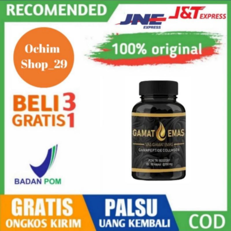 Vas Gamat Emas Collagen Original 100% asli Ori Pemutih Badan Ampuh Permanen Bpom