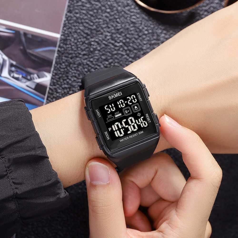 jam tangan digital pria skmei solar original
