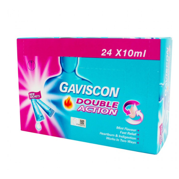 Gaviscon Double Action Liquid Sachet 10ml 24s/ Obat Maag