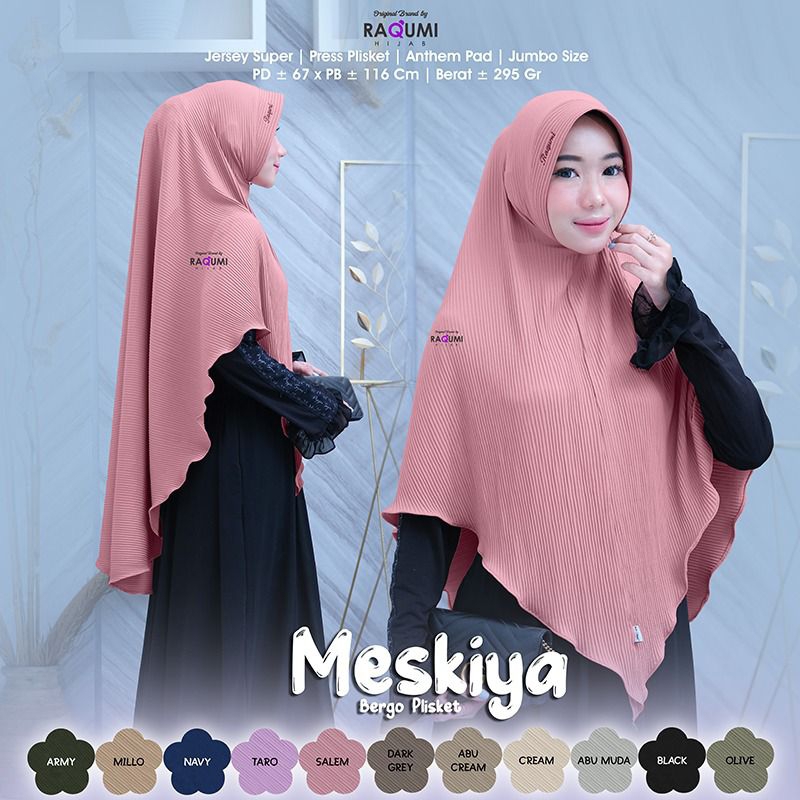 MESKIYA BERGO PLISKET RAQUMI HIJAB | JILBAB PLISKET PRES JUMBO | JILBAB SYARI PAD ANTHEM | JILBAB JU