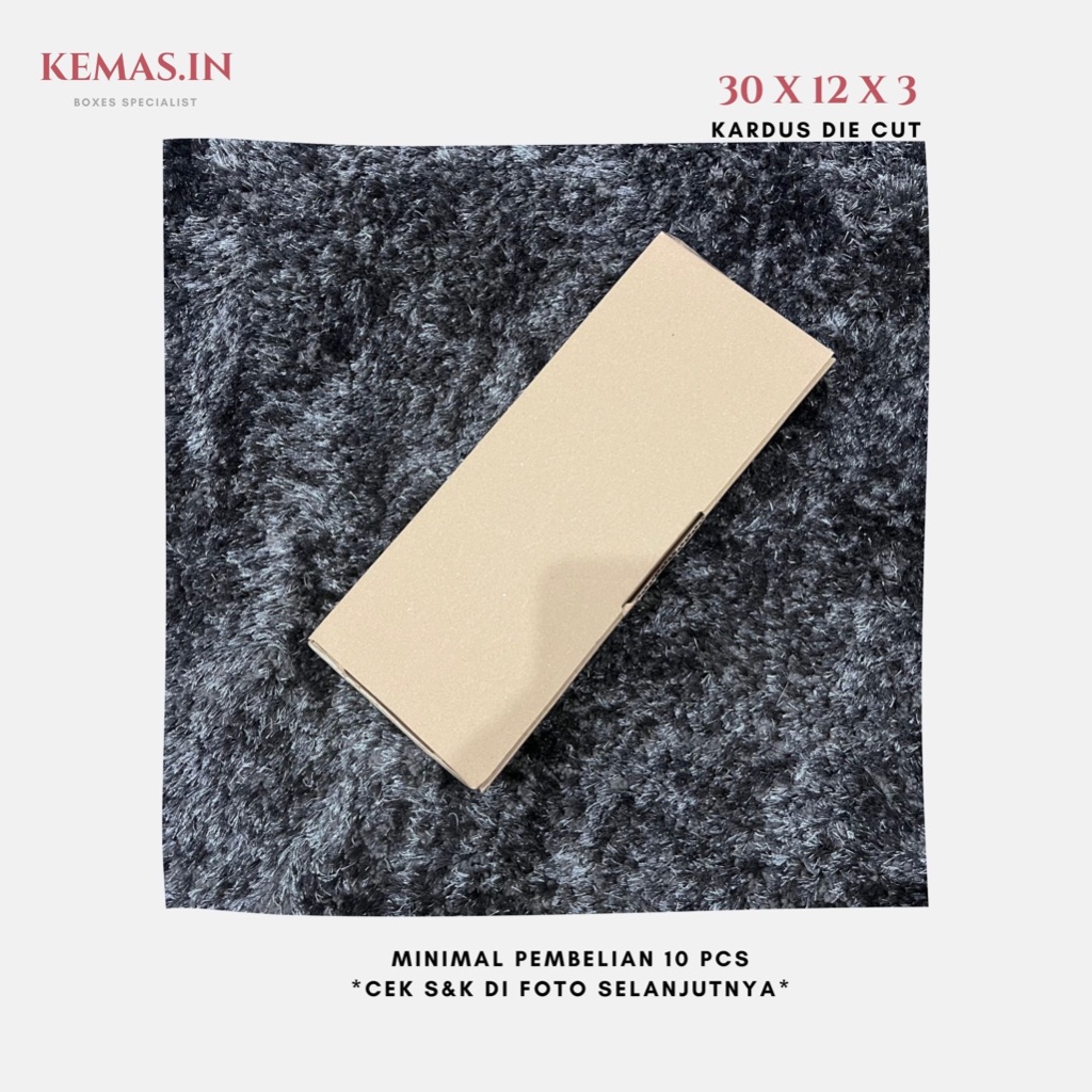 

Kardus Die Cut 30x12x3 - Karton Box Dus Packaging Hampers Buku Baju Buku Yasin Notebook Murah