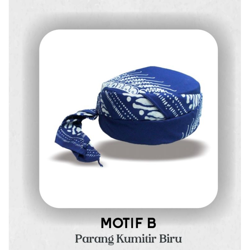 Peci Batik Jogokaryan Jogokariyan Motif ParangKumitir Biru  udeng songkok