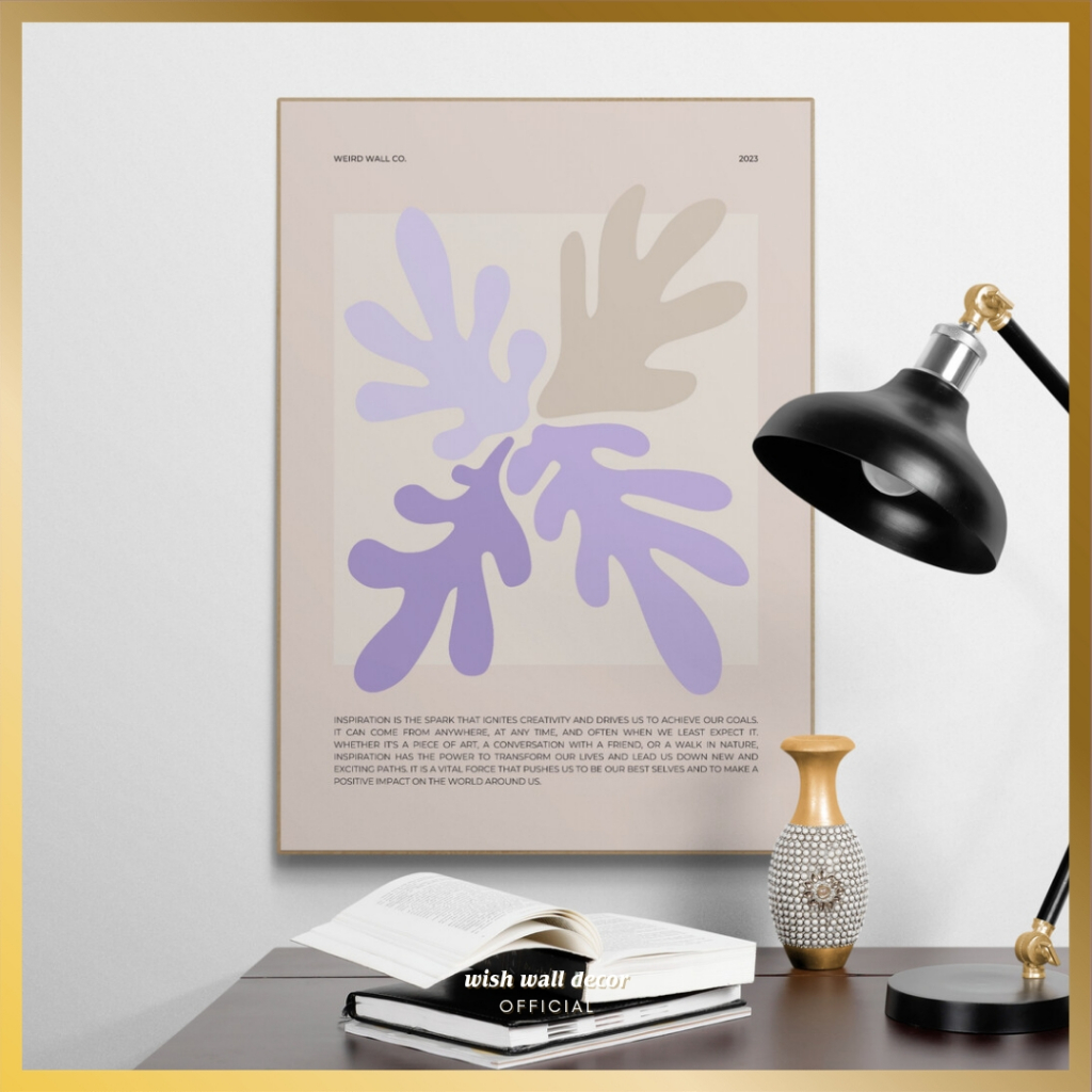 Hiasan Dinding Aesthetic 28x40 cm - Dekorasi Dinding Warna Ungu Lilac - Pajangan Dinding Ruang Tamu 